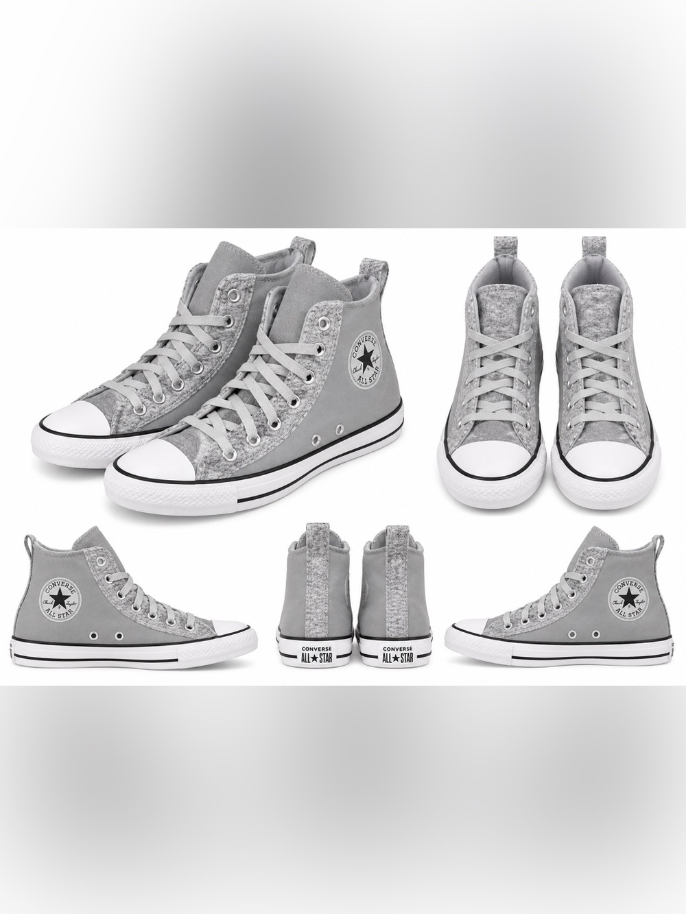 NIB - Converse Silver High Top Sneakers with White Toe Size 7.5 Women’s